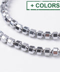 (HB5305-X) Synthetic Hematite Beads, Golden Plated S 4mm |(1 STR) (HB5305-X) Synthetic Hematite Beads, Golden Plated S 4mm |(1 STR)
