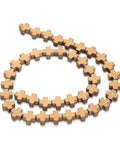 (HB5450) Frosted Synthetic Hematite Beads, Cross, Golden Plated 10MM (10 PCS) Frosted Electroplated Non-magnetic Synthetic Hematite Bead Strands, Cross, Golden Plated Size: about 10mm wide, 10mm long, 4mm thick, hole: 1mm; about 40pcs/strand, 15.7"