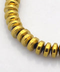 GOLDEN (HB5886A) (HB5886A) Synthetic Hematite Rondelle  6x3mm (1 STR) Electroplate Non-magnetic Synthetic Hematite Rondelle Beads Strands, Golden Plated Size: about 6mm in diameter, 3mm thick, hole: 1mm; about 146pcs/strand, 15.7".