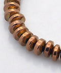 COPPER PLATED (HB5886B) (HB5886A) Synthetic Hematite Rondelle  6x3mm (1 STR) Electroplate Non-magnetic Synthetic Hematite Rondelle Beads Strands, Golden Plated Size: about 6mm in diameter, 3mm thick, hole: 1mm; about 146pcs/strand, 15.7".