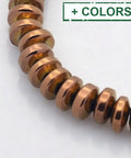 (HB5886A) Synthetic Hematite Rondelle  6x3mm (1 STR) Electroplate Non-magnetic Synthetic Hematite Rondelle Beads Strands, Golden Plated Size: about 6mm in diameter, 3mm thick, hole: 1mm; about 146pcs/strand, 15.7".