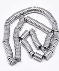 (HB5890B) Electroplate Non-magnetic Synthetic Hematite Beads Strands, Heishi Beads, Flat Round-Disc, Platinum Plated Size: about 8mm Electroplate Non-magnetic Synthetic Hematite Beads Strands, Heishi Beads, Flat Round/Disc, Platinum Plated Size: about 8mm in diameter, 2mm thick, hole: 1mm; about 192pcs/strand, 16.1"
