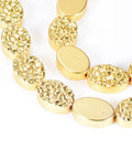 GOLD PLATED 4 PIECES (HB7037C-04) (HB7037-X) Hematite Bead Strands, Oval, Plated 14mm long (HB7037-X) Hematite Bead Strands, Oval, Plated 14mm long