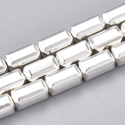 (HB7038A) Synthetic Hematite Beads Strands, Cuboid, Silver Plated 8mm (1 STR) (HB7038A) Synthetic Hematite Beads Strands, Cuboid, Silver Plated 8mm (1 STR)