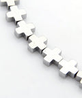 SILVER (HC8322-A) (HC8322-X) Greek Cross Electroplate Non-magnetic Synthetic Hematite 8x8mm (10 PCS) (HC8322-X) Greek Cross Electroplate Non-magnetic Synthetic Hematite 8x8mm (10 PCS)