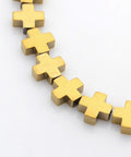 GOLDEN (HC8322-E) (HC8322-X) Greek Cross Electroplate Non-magnetic Synthetic Hematite 8x8mm (10 PCS) (HC8322-X) Greek Cross Electroplate Non-magnetic Synthetic Hematite 8x8mm (10 PCS)