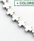 (HC8322-X) Greek Cross Electroplate Non-magnetic Synthetic Hematite 8x8mm (10 PCS) (HC8322-X) Greek Cross Electroplate Non-magnetic Synthetic Hematite 8x8mm (10 PCS)