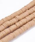 (HE6578E)  Handmade Polymer Clay Beads, Disc-Flat Round, Heishi Beads, SandyBrown 6mm in diameter, 1mm thick (HE6578E)  Handmade Polymer Clay Beads, Disc-Flat Round, Heishi Beads, SandyBrown 6mm in diameter, 1mm thick