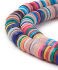 (HE6578G) Handmade Polymer Clay Heishi Beads, Mixed Color 6mmx1mm Handmade Polymer Clay Beads, Disc/Flat Round, Heishi Beads, Mixed Color Size: about 6mm in diameter, 1mm thick, hole: 2mm; about 380~400pcs/strand