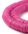 (HE6578H) Handmade Polymer Clay Heishi Beads, Camellia 6x1mm Handmade Polymer Clay Beads, Disc/Flat Round, Heishi Beads, Camellia Size: about 6mm in diameter, 1mm thick, hole: 2mm; about 380~400pcs/strand