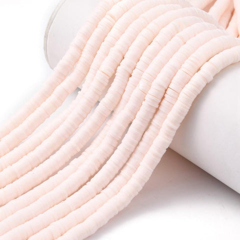 (HE6578P) Handmade Polymer Clay , Disc-Flat Round, Heishi Beads, PapayaWhip 6mm Handmade Polymer Clay Beads, Disc/Flat Round, Heishi Beads, PapayaWhip Size: about 6mm in diameter, 1mm thick, hole: 2mm; about 380~400pcs/strand
