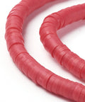 (HE6764-30) Eco-Friendly Handmade Polymer Clay Heishi Beads, Red  4x1mm (HE6764-30) Eco-Friendly Handmade Polymer Clay Heishi Beads, Red  4x1mm