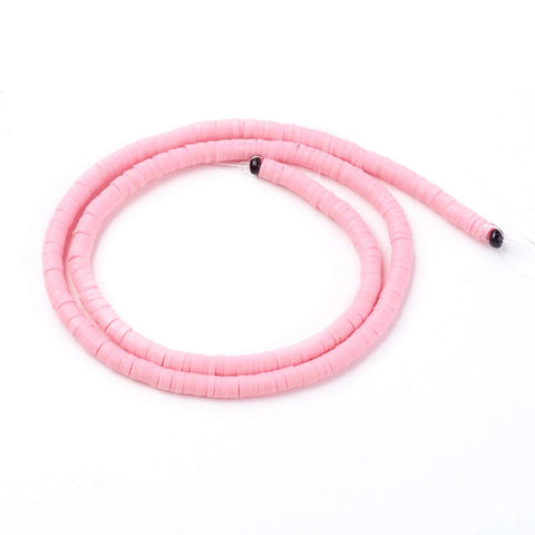 (HE6764E) Environmental Handmade Polymer Clay  Heishi Beads, Flamingo 4mmX1mmck (HE6764E) Environmental Handmade Polymer Clay  Heishi Beads, Flamingo 4mmX1mmck