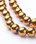 Hematite Beads Strands, Round, Gold, 8mm Non-Magnetic Synthetic Hematite Beads Strands, Round, Gold Size: about 8mm 