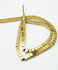 Hematite, Cube, Golden Plated 4MM Non-magnetic Synthetic Hematite Beads Strands, Cube, Golden Plated Size: about 4mm wide, 4mm long, 4mm thick, hole: 1mm, 
