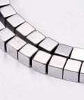 Hematite Cube, Silver Plated, 4mm Non-magnetic Synthetic Hematite Beads Strands, Cube, Silver Plated Size: about 4mm 