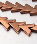Hematite , Letter V, Copper Plated 17MM (HB5006B) Electroplate Non-magnetic Synthetic Hematite Bead Strands, Letter V, Copper Plated  Size: about 17mm wide, 16mm long, 3mm thick, hole: 1mm