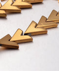 Hematite , Letter V, Golden Plated 17MM (HB5006C) Electroplate Non-magnetic Synthetic Hematite Bead Strands, Letter V, Golden Plated  Size: about 17mm wide, 16mm long, 3mm thick, hole: 1mm