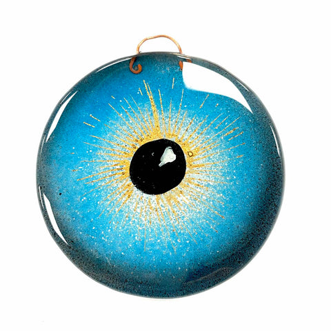 TURQUOISE (HG-RYX) Hand Made Glass Evil Eye about 10cm diameter (1PC) (HG-RYX) Hand Made Glass Evil Eye about 10cm diameter (1PC)