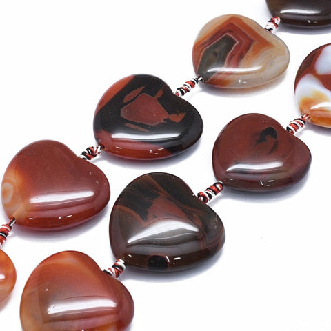 (HG6553A) Natural Agate Beads Strands, Dyed & Heated, Heart, Brown about 37~38mm wide (2 PCS) (HG6553A) Natural Agate Beads Strands, Dyed & Heated, Heart, Brown about 37~38mm wide (2 PCS)