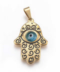 (HH5276) 304 Stainless Steel Pendants, Evil Eye, Hamsa , Golden 28MM (1 PC) 304 Stainless Steel Pendants, with Glass and Enamel Evil Eye, Hamsa Hand/Hand of Fatima/Hand of Miriam, Golden Size: about 28mm long, 20mm wide, 4mm thick, hole: 7x3mm.