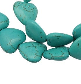 (HH7407A) Synthetic Howlite Beads, Dyed, Heart, Turquoise 25mm (4 PCS) (HH7407A) Synthetic Howlite Beads, Dyed, Heart, Turquoise 25mm (4 PCS)