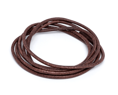 HIGH GRADE LEATHER CORD 1M BROWN ROUNDED COWHIDE 2MM (181802) LEATHER CORD 1M BROWN ROUNDED COWHIDE 2MM