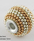 (IB5232) Handmade Indonesia Beads, with Aluminum Cores, Round, Platinum, DarkGoldenrod 14MM Handmade Indonesia Beads, with Aluminum Cores, Round, Platinum, DarkGoldenrod Size: about 14mm in diameter, 12mm thick, hole: 3mm.
