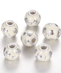 (IB5233) Round Handmade Indonesia Beads, Platinum, Ivory 13MM (4 PCS) Round Handmade Indonesia Beads, with Alloy Cores, Platinum, Ivory Size: about 12.5mm in diameter, 13mm thick, hole: 3mm.