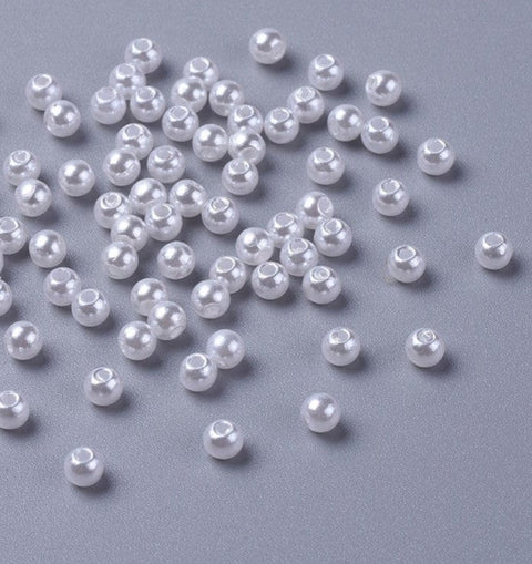 Imitated Pearl Acrylic Beads, Round, White 4mm Imitated Pearl Acrylic Beads, Round, White 4mm