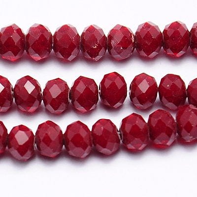 RED Imitation Jade Glass Beads 4x3mm Imitation Jade Glass Beads 4x3mm