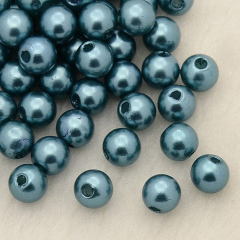 CADET BLUE Imitation Pearl Acrylic Beads, Dyed, Round, 4mm Imitation Pearl Acrylic Beads, Dyed, Round, 4mm