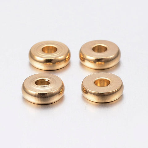 Ion Plated 304 Stainless Steel Spacer Beads, Disc, Golden, 6mm Ion Plated 304 Stainless Steel Spacer Beads, Disc, Golden, 6mm