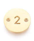 2 Ion Plated Numbers 304 Stainless Steel Links, Flat Round, Golden,10mm Ion Plated Numbers 304 Stainless Steel Links, Flat Round, Golden,10mm