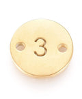 3 Ion Plated Numbers 304 Stainless Steel Links, Flat Round, Golden,10mm Ion Plated Numbers 304 Stainless Steel Links, Flat Round, Golden,10mm