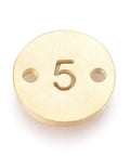 5 Ion Plated Numbers 304 Stainless Steel Links, Flat Round, Golden,10mm Ion Plated Numbers 304 Stainless Steel Links, Flat Round, Golden,10mm
