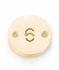 6 Ion Plated Numbers 304 Stainless Steel Links, Flat Round, Golden,10mm Ion Plated Numbers 304 Stainless Steel Links, Flat Round, Golden,10mm