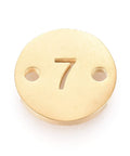 7 Ion Plated Numbers 304 Stainless Steel Links, Flat Round, Golden,10mm Ion Plated Numbers 304 Stainless Steel Links, Flat Round, Golden,10mm