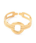 Ion Plating(IP) 304 Stainless Steel Cuff Ring, Round Ring, Golden 16.7mm (1 PC) Ion Plating(IP) 304 Stainless Steel Cuff Ring, Round Ring, Golden 16.7mm (1 PC)