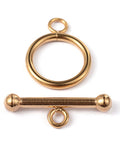 Ion Plating (IP) 304 Stainless Steel Ring Toggle Clasps, Golden, 16x21mm Ion Plating (IP) 304 Stainless Steel Ring Toggle Clasps, Golden, 16x21mm