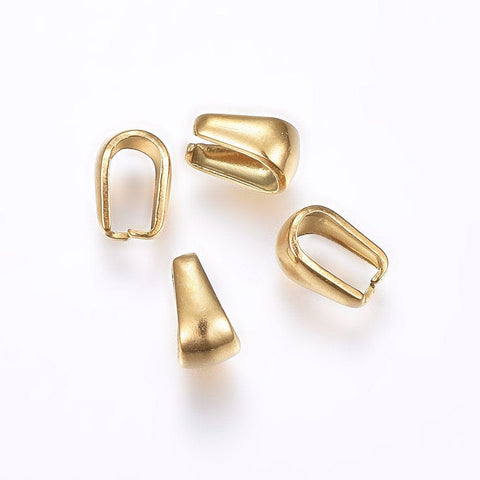 Ion Plating(IP) 304 Stainless Steel Snap on Bails, Golden 7x5mm Ion Plating(IP) 304 Stainless Steel Snap on Bails, Golden 7x5mm