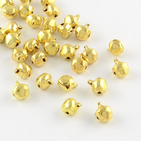 Golden - 50 PCS Iron Bell Pendants, 14x11.5mm Iron Bell Pendants, 14x11.5mm