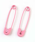 PINK Iron Safety Pins, 7mm wide, 30mm long, 2mm thick, pin: 0.7mm Iron Safety Pins, 7mm wide, 30mm long, 2mm thick, pin: 0.7mm