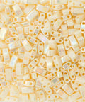 Japanese Miyuki Half Tila Beads Ivory Pearl Ceylon AB 0486 Japanese Miyuki Half Tila beads Ivory Pearl Ceylon AB