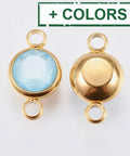 K9 Glass Links Connectors, Faceted,  Golden, 17.5mm K9 Glass Links Connectors, Faceted,  Golden, 17.5mm
