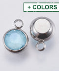 K9 Glass Pendants, with 304 Stainless Steel, 10mm wide K9 Glass Pendants, with 304 Stainless Steel, 10mm wide