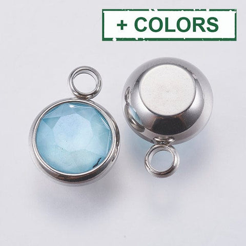 K9 Glass Pendants, with 304 Stainless Steel, 10mm wide K9 Glass Pendants, with 304 Stainless Steel, 10mm wide