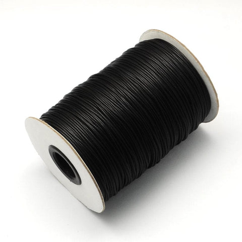 Korean Wax Polyester Cords, Black Size: about 2mm thick Korean Wax Polyester Cords, Black Size: about 2mm thick; about 100yards/roll