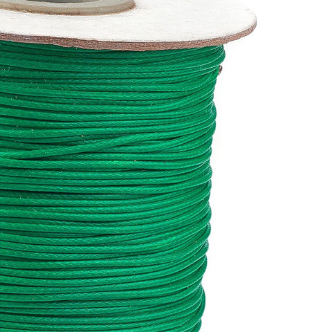 GREEN Korean Waxed Polyester Cord, 1mm Korean Waxed Polyester Cord, 1mm