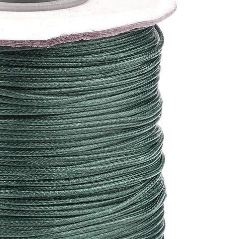 DARK SLATE GREY Korean Waxed Polyester Cord, 1mm Korean Waxed Polyester Cord, 1mm